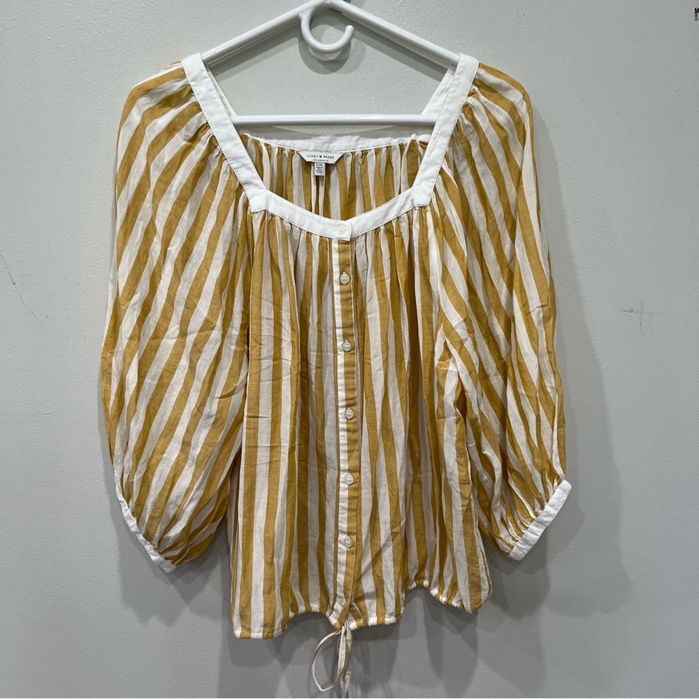 Lucky Brand Elbow Sleeve Top Women’s Size Large